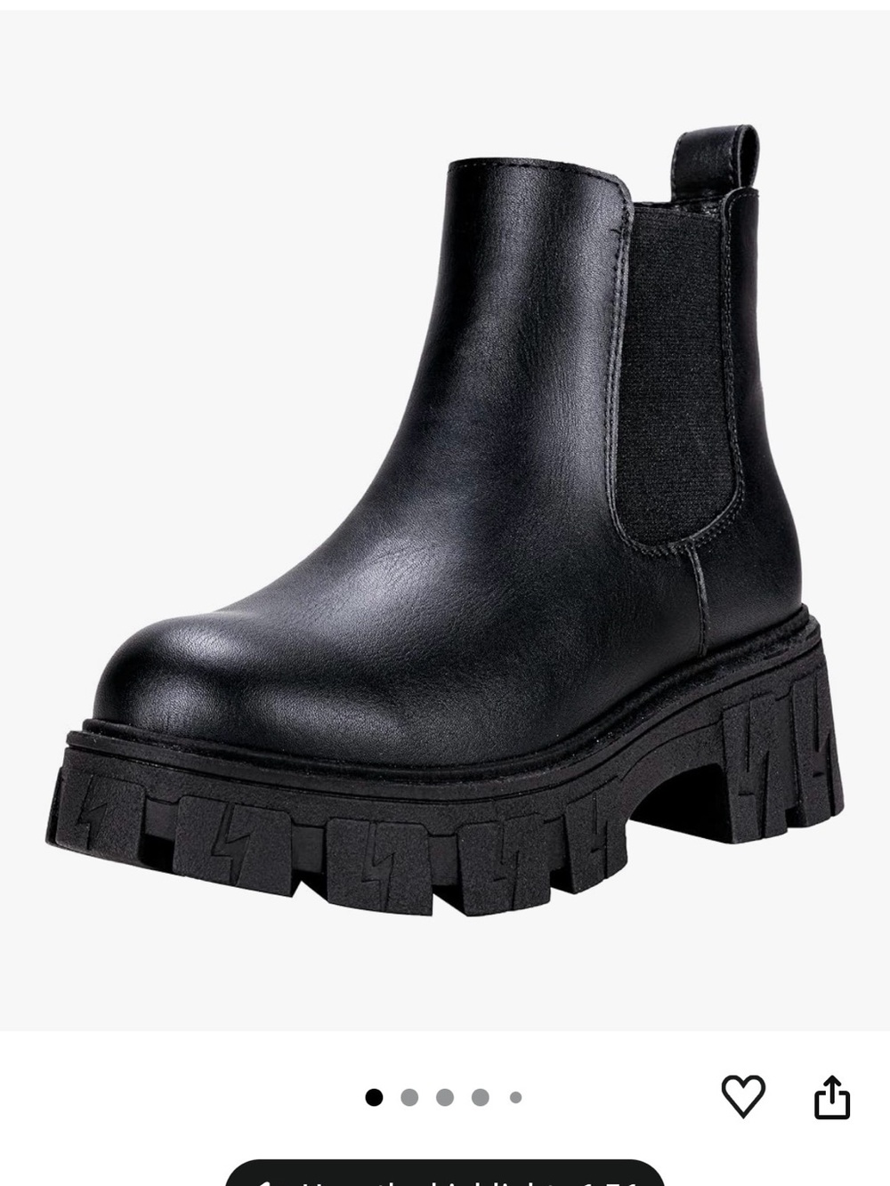Black Chelsea Platform Boot - Women